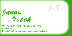 janos vitek business card